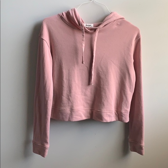 Garage Tops - Garage Pink Cropped Hoodie